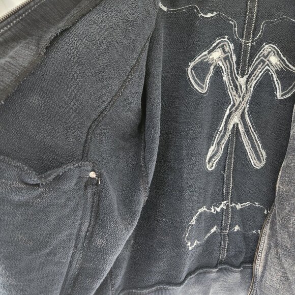 GUESS Devil on the Run Bomber Jacket Sweater - Size L - Picture 12 of 12